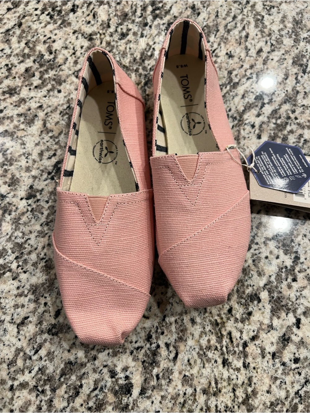 TOMS Women’s Canvas Slip-On Moccasins in Blush Pink